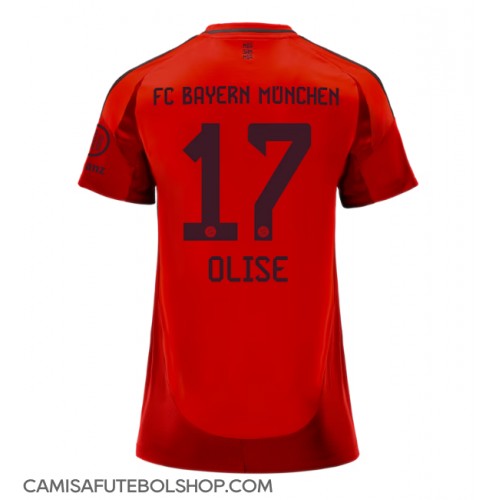 Camisa de time de futebol Bayern Munich Michael Olise #17 Replicas 1º Equipamento Feminina 2024-25 Manga Curta